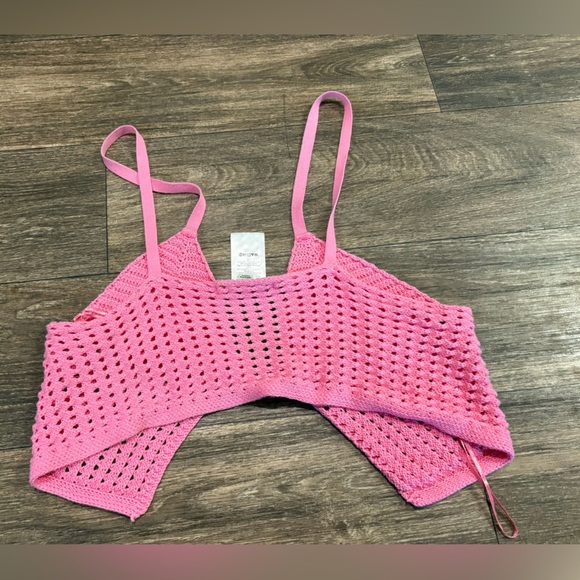 UO Goldie Knit Cami Top pink crochet Festival Urban Outfitters - Picture 7 of 11